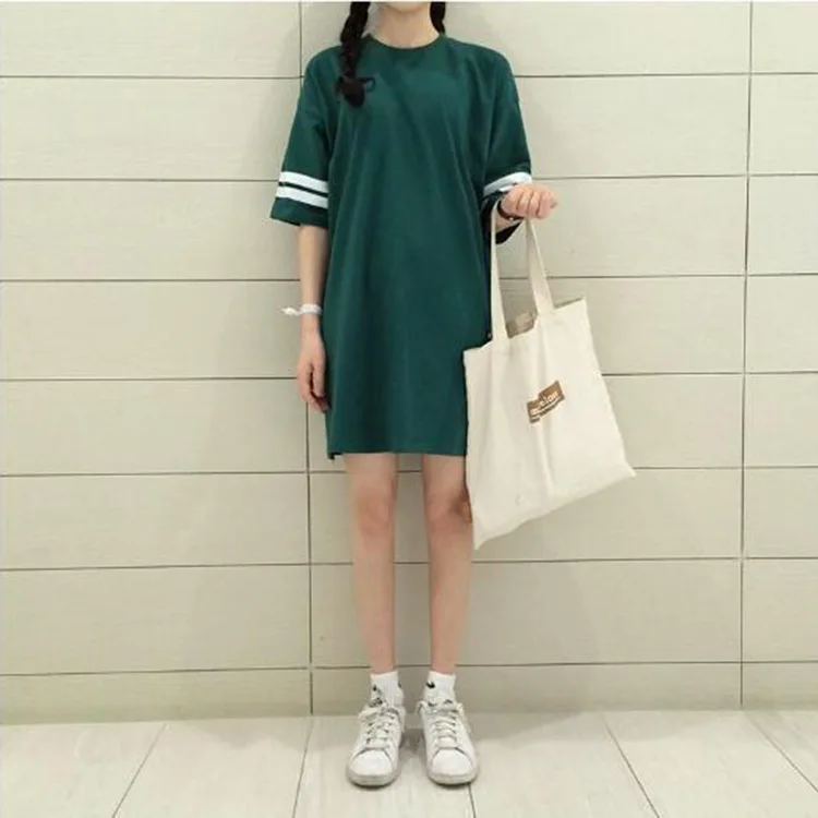 

Micro New Style Ulzzang Origional College Style Simple Lettered Canvas Bag Eco-friendly Bag Handbag Shoulder Bag WOMEN'S Bag