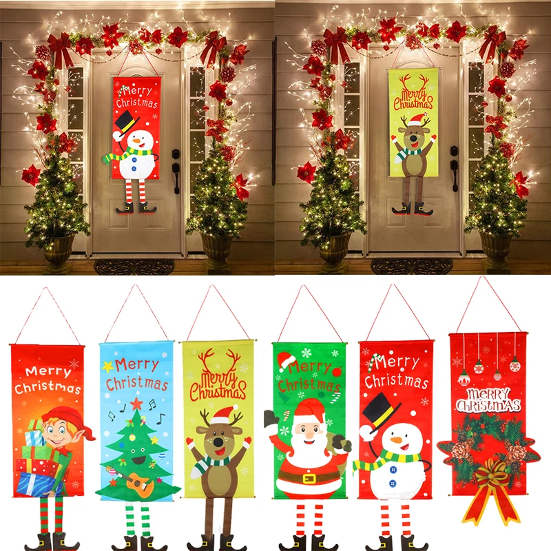 

299x48cm Merry Christmas Santa Claus Banner Decoration Outdoor House Supllies New Year 2023 Navidad Party Christmas Decoration