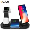 10W Qi Wireless Charger Dock Station 4 in 1 For Iphone Airpods Micro USB Type C Stand Fast Charging 3.0 For Apple Watch Charger 1