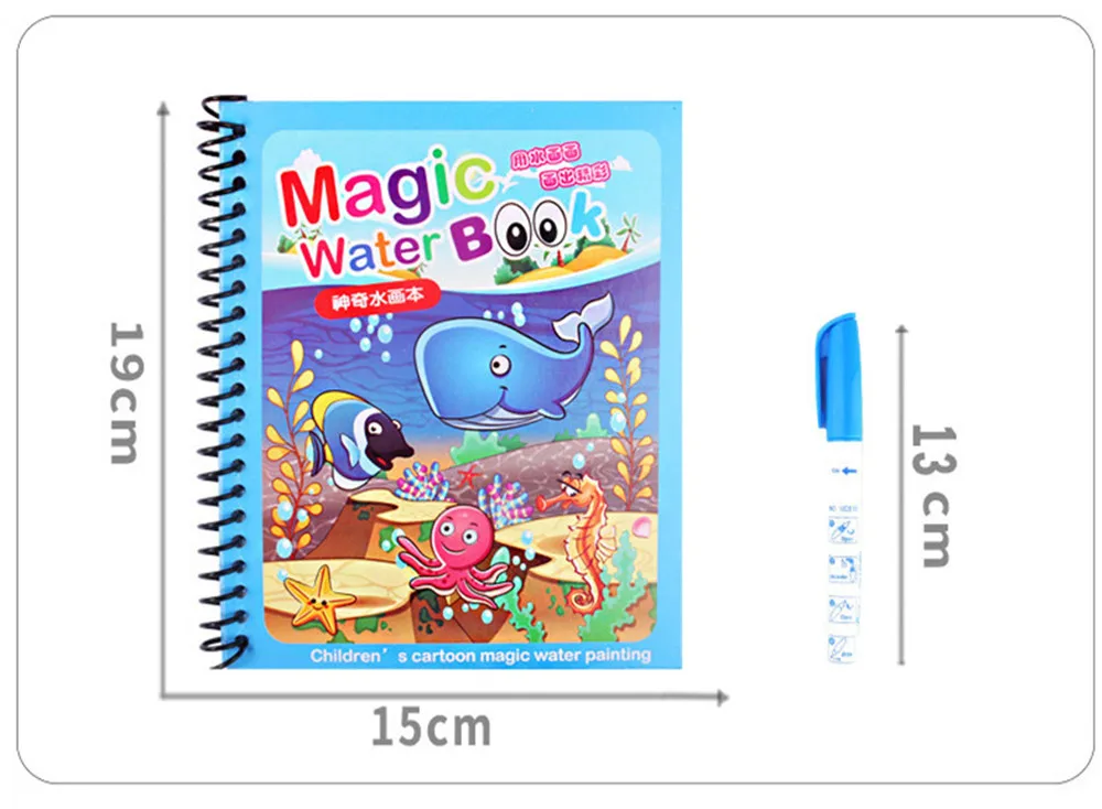 ZXZ Libro colorear Doodle pluma Mama pintura tablero dibujo para nivienos juguetes magia agua dibujo libro regalo игрушки наклейки