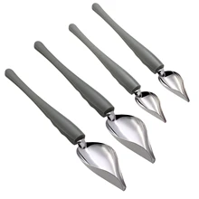 4 pçs colheres de desenho culinário precisão decoração colher conjunto chapeamento decoração lápis colher para placas decorativas bolo café