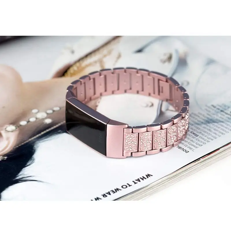 OULUCCI алмаз для Fitbit Charge 3 группа металлический ремешок женское из нержавеющей стали сменный Браслет для браслета Fitbit Charge 2