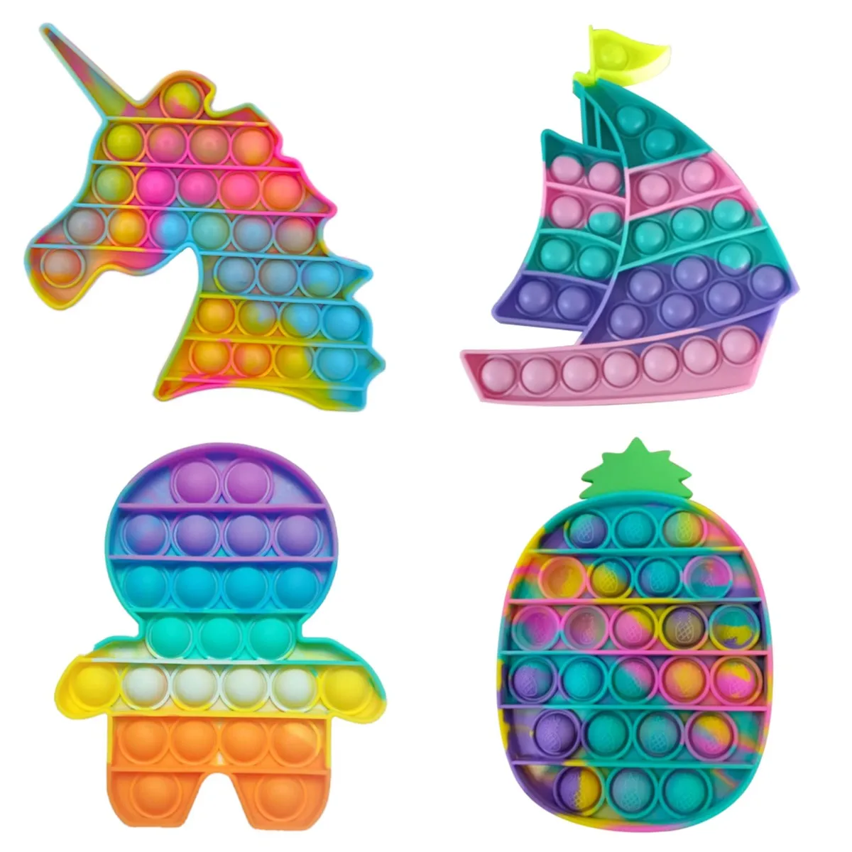 Pineapple Pops Fidget Reliver Stress Toys Rainbow Push Its Bubble Antistress Sensory Toy To Relieve Autism Free Shipping |