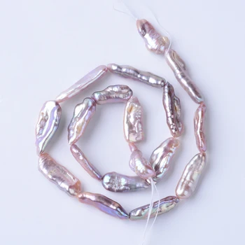 

Rectangle Natural Keshi Pearl Bead Strands Grade A Plum Coral 20~24x7~8x5~6mm, Hole: 0.5mm; about 17pcs/strand, 14.7''