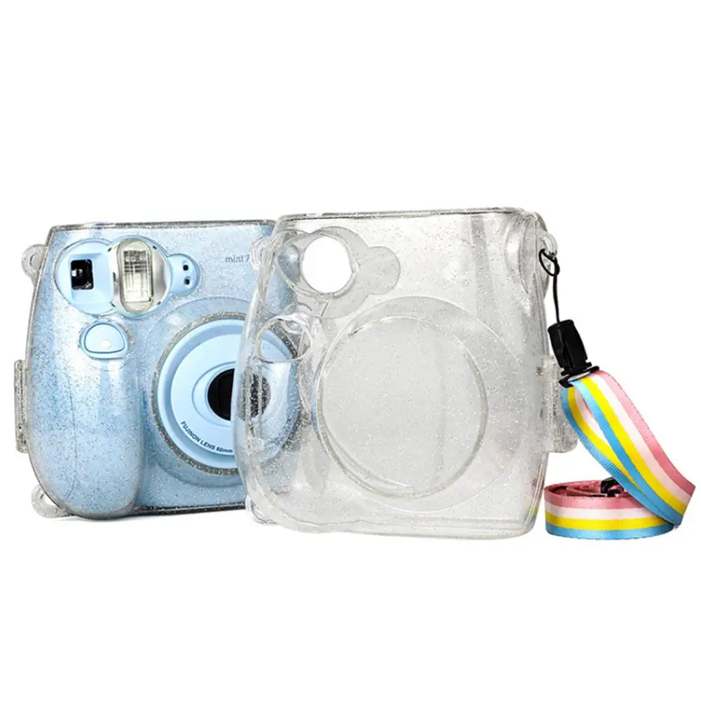 Розовый фотоаппарат Polaroid Защитный чехол с отделкой прозрачными стразами Крышка для Fuji Instax Мини-пленка для фотоаппаратов моментальной печати 7s 7C