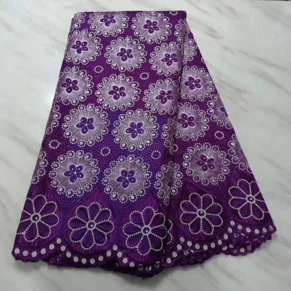 purple Бордовая Белая французская кружевная ткань с камнями Высокое качество африканская кружевная вышивка нигерийская кружевная ткань для одежды - Цвет: purple