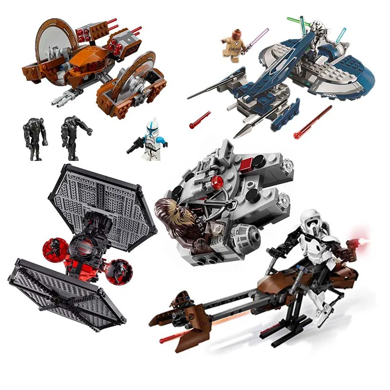

New 1pcs StarWars Spaceship Microfighters AT-ST Fighters Building Blocks Bricks Toys With Legoinglys 10893 10894