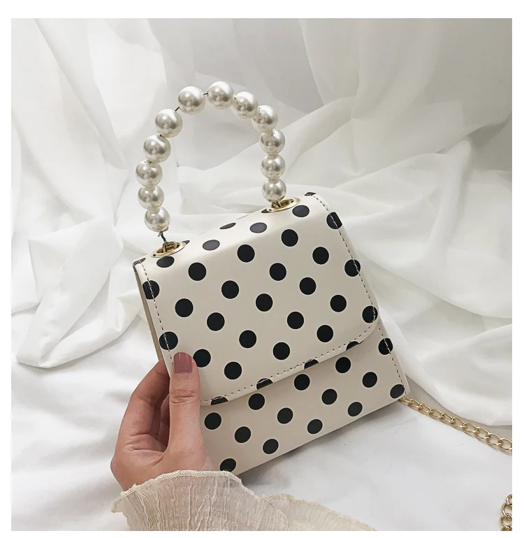 Skup Mini perła Poka yoke Dot torba 2019 New Fashion Street pojedyncze proste projekt wyczyść ramię ukośne torba cekiny gwiazda torebka z łańcuszkiem