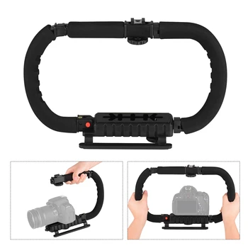 

Photography C Shaped Handheld Stabilizer Grip Flash Bracket Holder Accessory for DSLR Action Camera Camcorder Smartphone