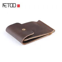 AETOO, кошелек ручной работы, мужской кожаный бумажник mad horse, женский простой кошелек для документов, подарок на выпускной