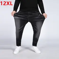 12XL 10XL 8XL 6XL модные Для мужчин брюки больших размеров Повседневное Осень Джинсовая хлопковая футболка в стиле хип-хоп свободные коротким