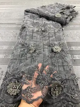 

Handmade 3D Flower Lace African Lace Fabric 2020 High Quality Lace Nigerian Tulle Lace Fabrics For Wedding Dress