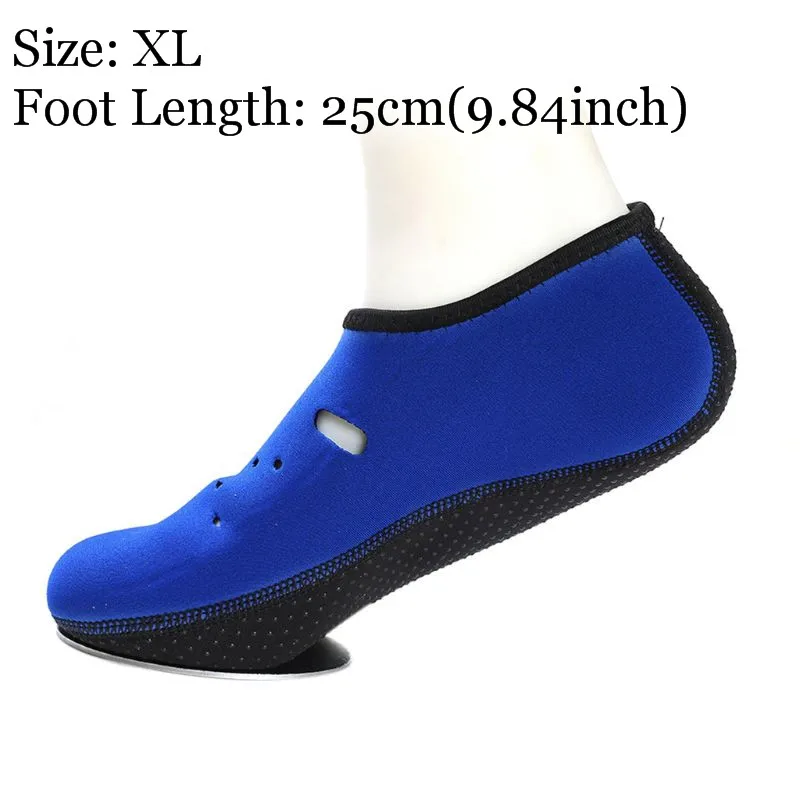 Женская и мужская противоскользящая пляжная водонепроницаемая обувь; тапочки с отверстиями; быстросохнущие открытые носки для дайвинга; носки для подводного плавания и серфинга - Цвет: Blue-XL