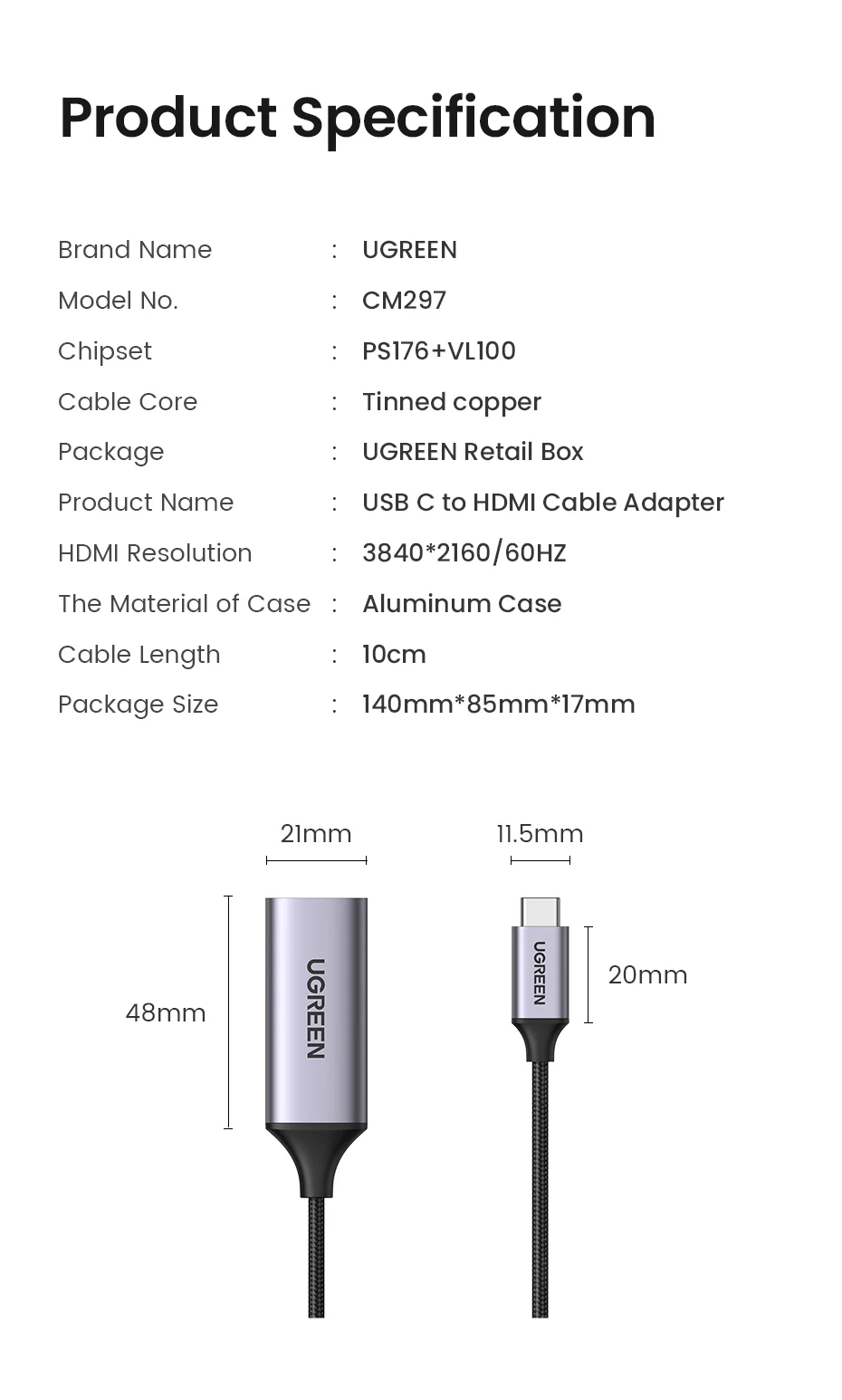 4k para tv dac usb c hdmi