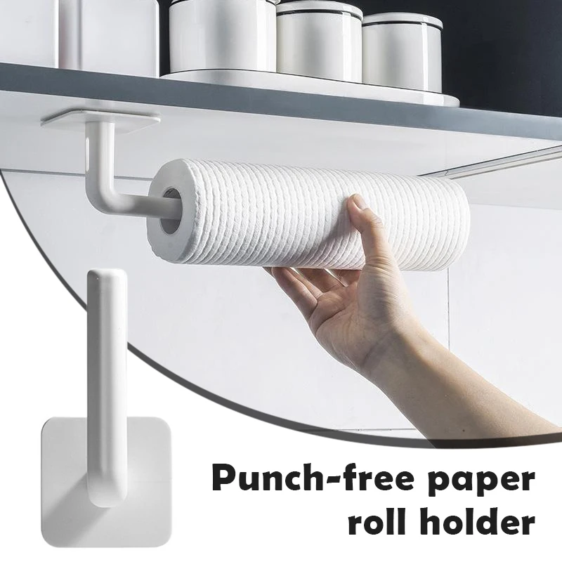 Kitchen Accessories Towel Holder Under Cabinet Paper Roll Rack Tissue Hanger 