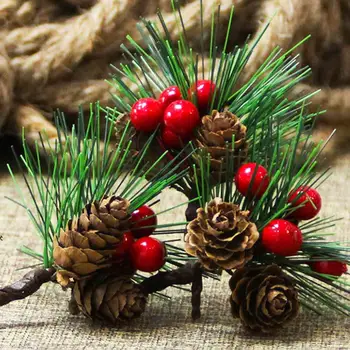 

Pendant 5Pcs Mini Christmas Tree Artificial Flower Xmas Table Ornament Pine Cone Hanging Ornaments Festival Gift 5pcs/Set DIY