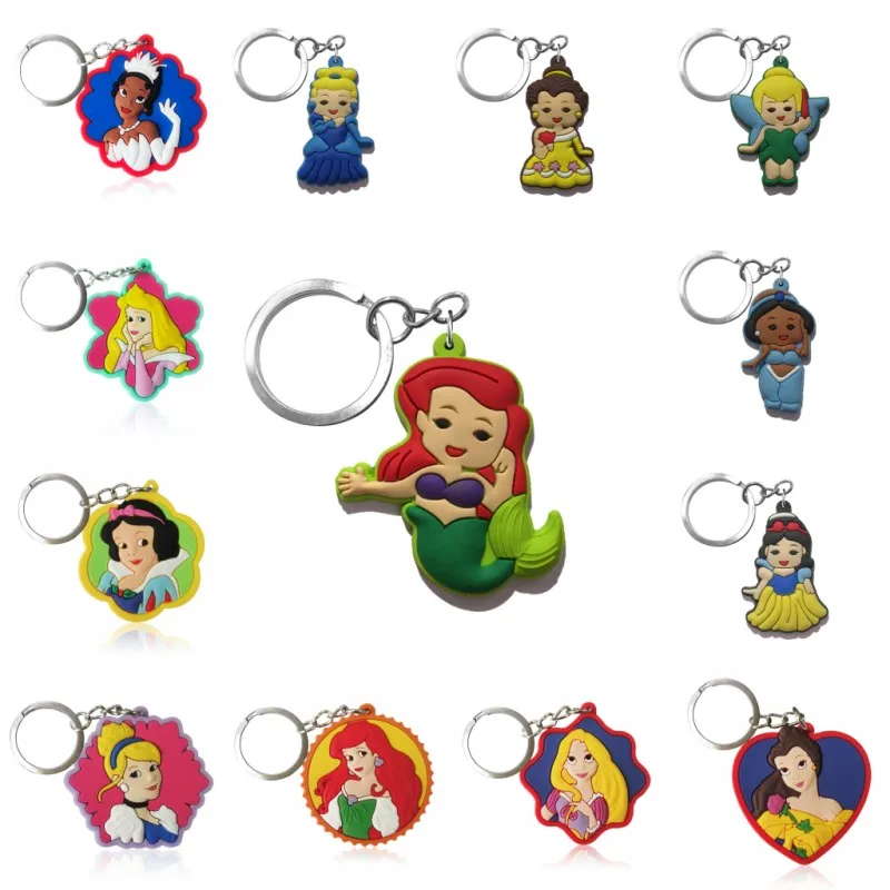 

1pcs Cartoon Keychain Figure Lovely Princess PVC Mini Anime Sofia Key Ring Kids Toy Pendant Key chain Holder