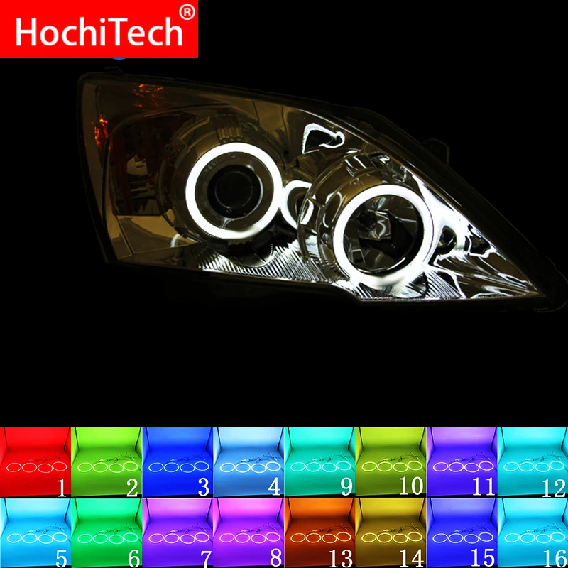 Новейшие разноцветные светодиодные фары RGB ангельские глазки кольцевые ДХО