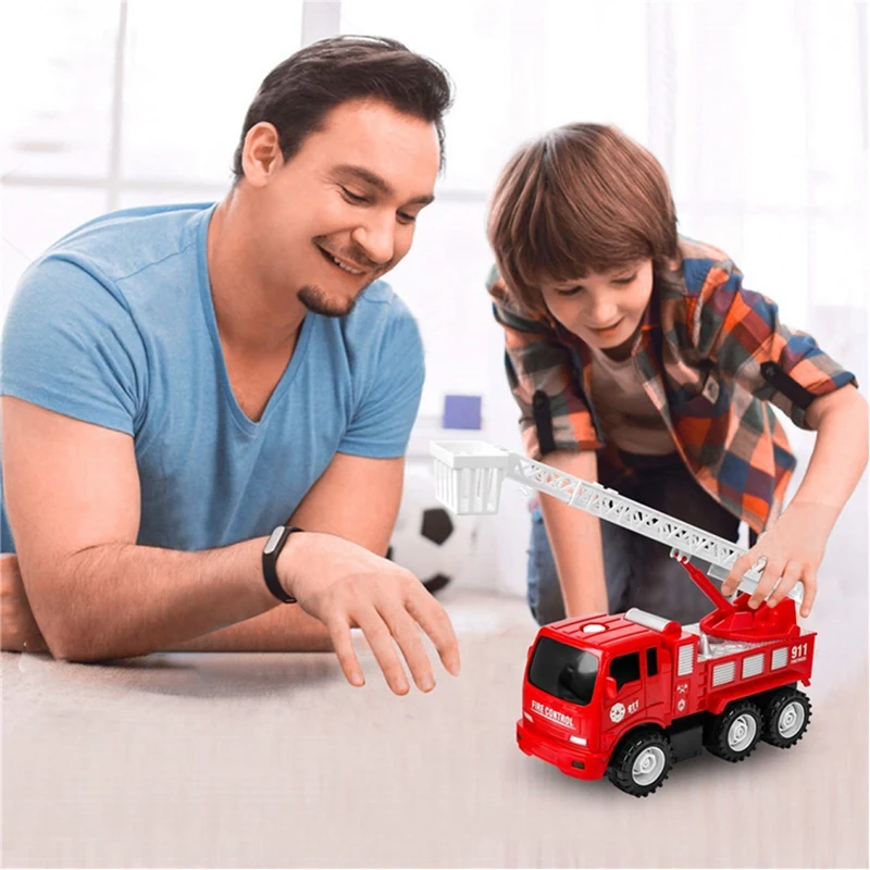 Diy Inertia Disassembly Fire Truck Mini Ladder Fire Truck Toy Children Simulation Fire Truck Classic Toys For Children