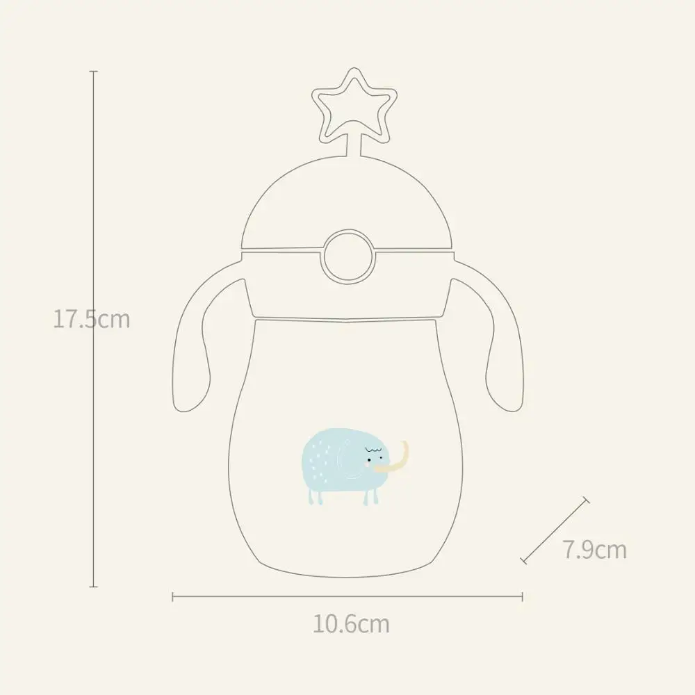 Sunveno, 260 мл, мультяшный детский термос, чашка с мягким носиком, соломинка, непроливайка, Гравитационный шар, чашка для воды, бутылка для воды
