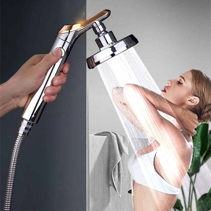 Shower Head Bathroom Rotating High Pressure Water Saving Handheld Adjustable Stop Button Rain Heads | Обустройство дома