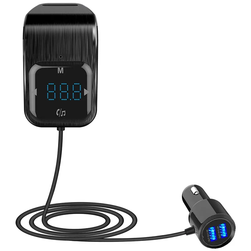 

Car FM Transmitter Aux Modulator Bluetooth Handsfree Car Audio MP3 Player with QC2.4A Dual USB Car ChargerWirless Radio Adapter