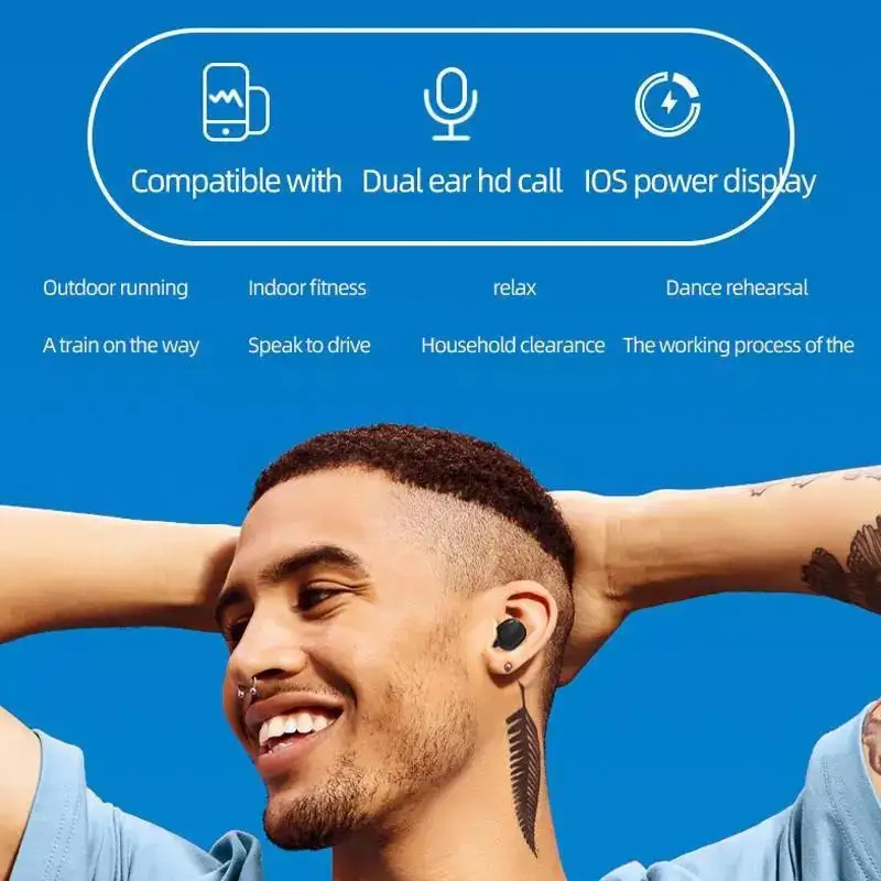 TWS Bluetooth 5 0 Earphones Charging Box Wireless Headphone Stereo Sports Earbuds Headsets With Microphone