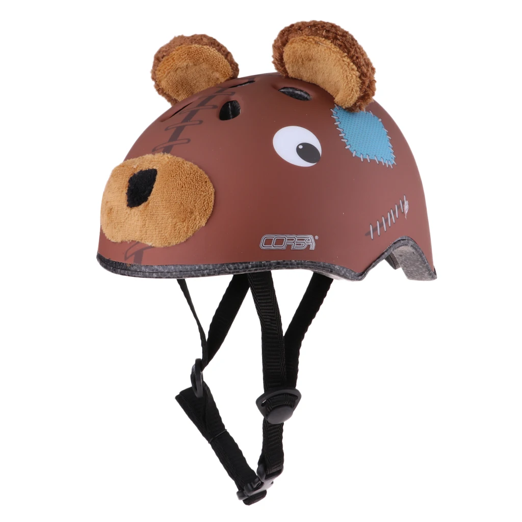 Teddy Bear M Детский велосипедный шлем с мультяшным животным, Сверхлегкий велосипедный шлем для катания на коньках, детская Защитная шапка, велосипедный шлем - Цвет: Teddy Bear M