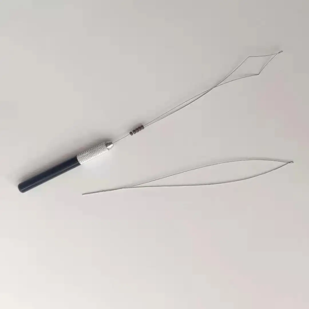 나노 링용 루프 바늘 1개/팩 스테인레스 스틸 와이어 교체 가능한 바늘 헤어 익..