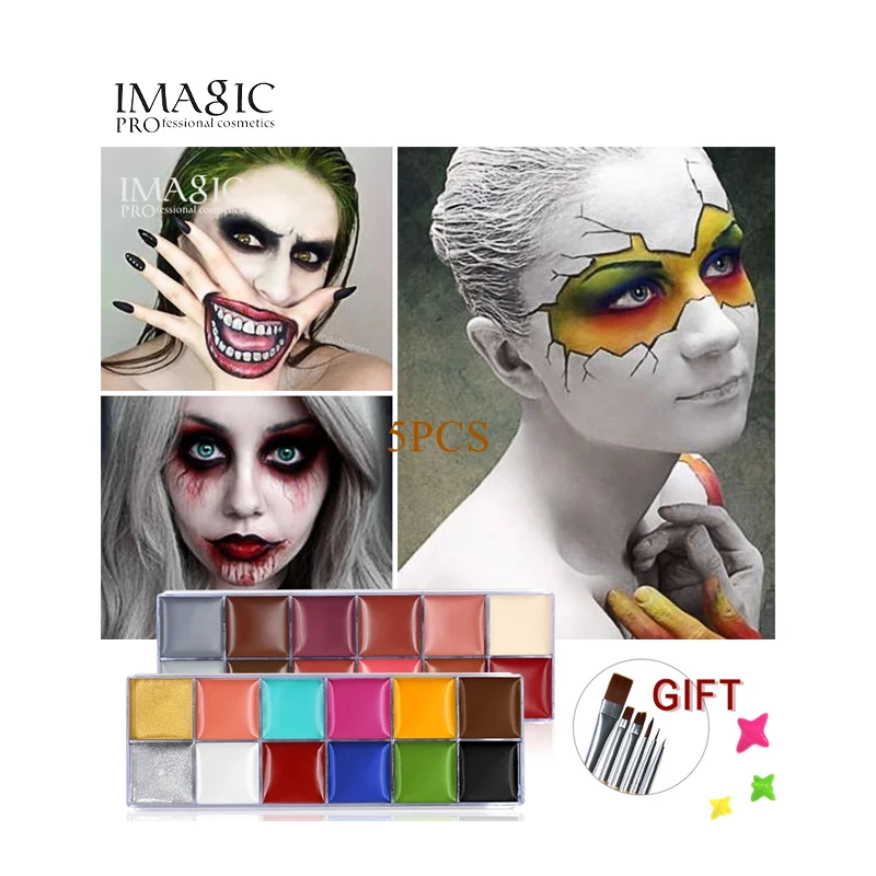 

IMAGIC Flash Tattoo Face Body Paint Oil Painting Art Use in Halloween Party Fancy Dress Beauty Makeup Tool 12 Colors