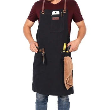 

WEEYI Fashion Canvas kitchen Aprons For Woman Men Chef work apron Grill Restaurant Cafes Beauty Nails Bar Shop Studios Uniform