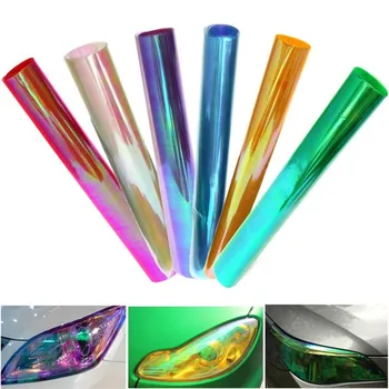 

30X100cm Chameleon Headlight Taillight Tail Light Vinyl Tint Car Sticker Light Film Wrap Protection Protector Colorful