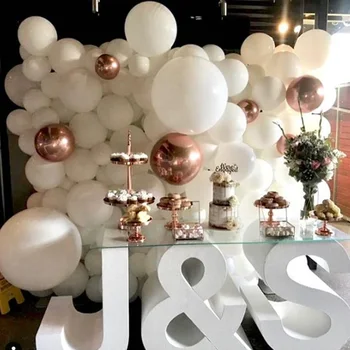 

100pcs 4D Foil Balloons Deco Birthday White Balloons Chain Set Baby Shower Wedding Bachelorette Party Decorations Supplies MZ