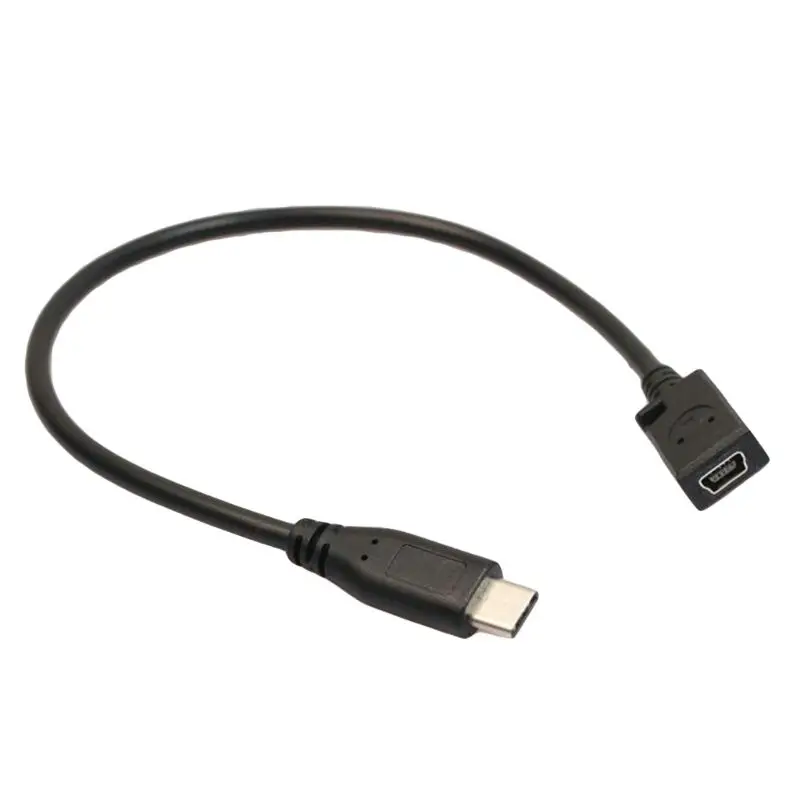 30 см Черный Тип C USB 3,1 папа-5Pin Mini USB Женский Кабель для зарядки и синхронизации данных Шнур адаптер конвертер