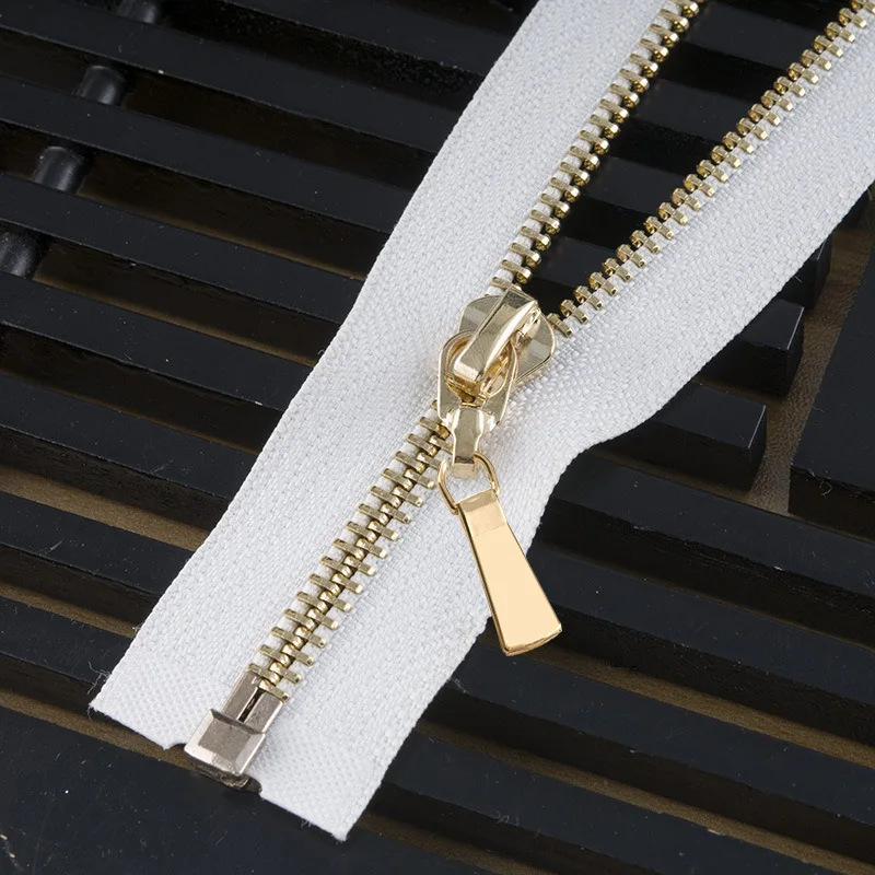 GoldWhite Meetee 1 шт. 85 см 5# металлическая молния открытый конец самофиксирующийся пуховик пальто застежка-молния DIY пошив костюма аксессуары для ремонта одежды ZA010 - Цвет: GoldWhite