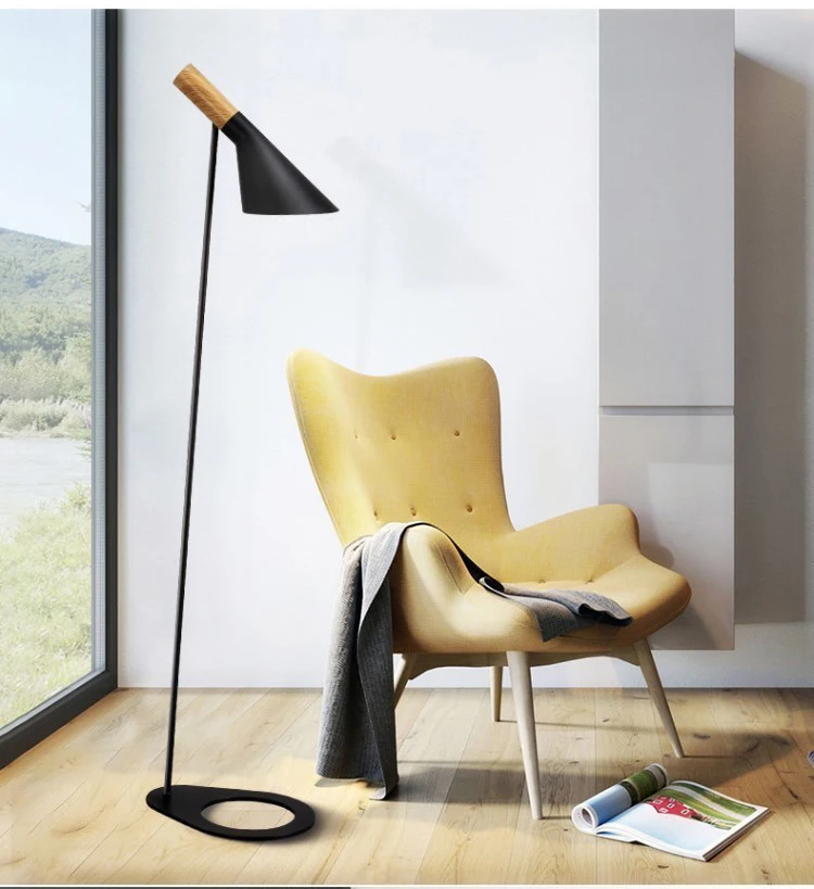 Пост-современный дизайн Arne Jacobsen AJ торшер черный металлический стенд свет для гостиной спальни E27 Светодиодный светильник для спальни деко