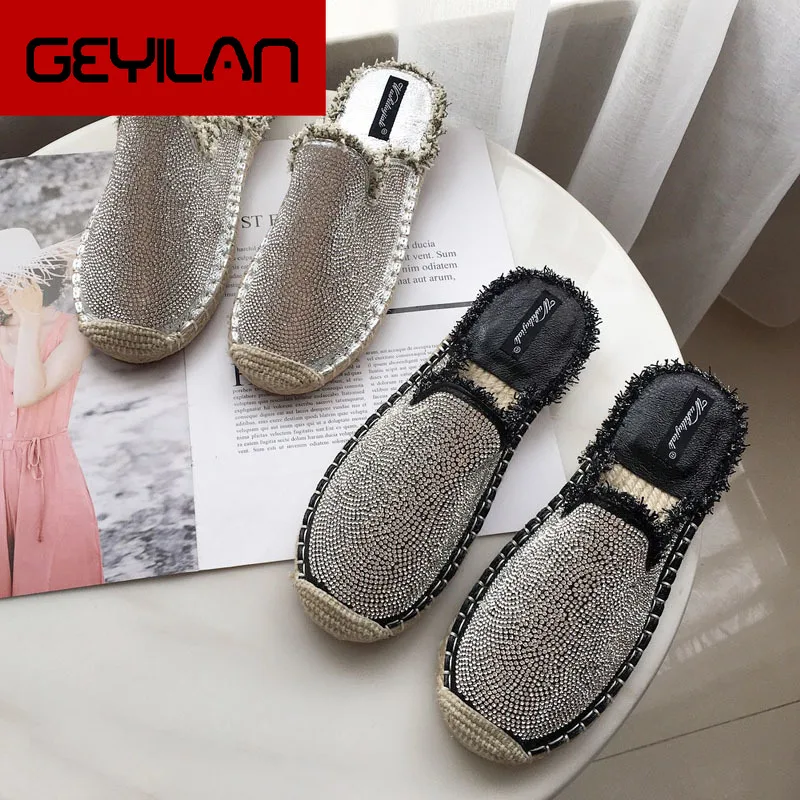 

ladies rhinestone slippers fashion Roman style women's shoes spring and autumn new slide casual shoes 2019 SP-71