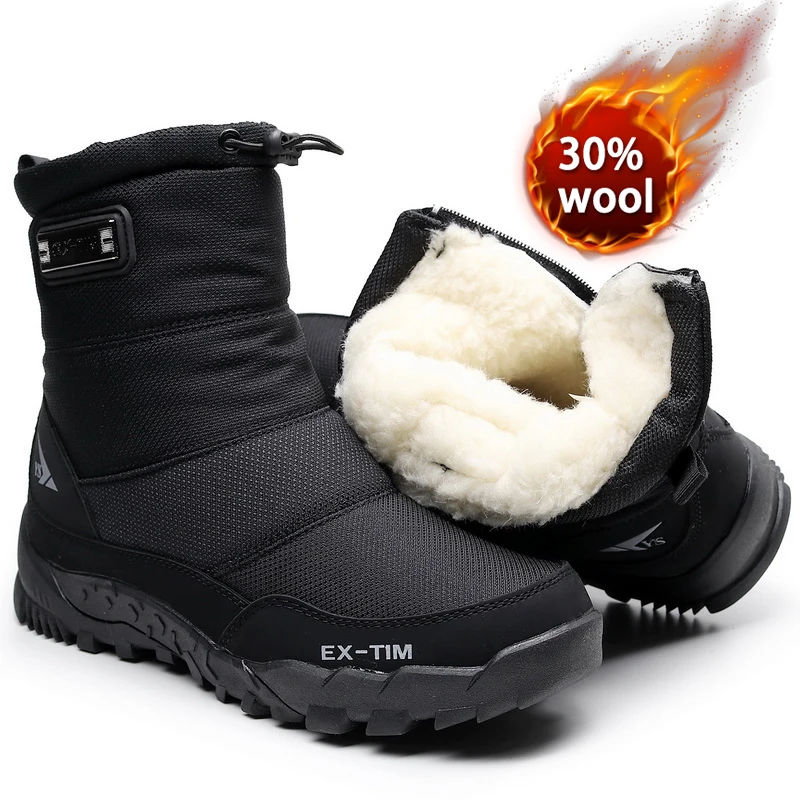 Snow boots Men Hiking Shoes waterproof winter boots With Fur winter ...