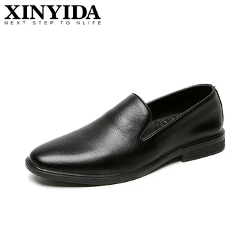 

Spring Summer New Arrival Genuine Leather Men Casual Leather Shoes Slip On Business Dress Shoes Pointed Toe Breathable Men Shoes