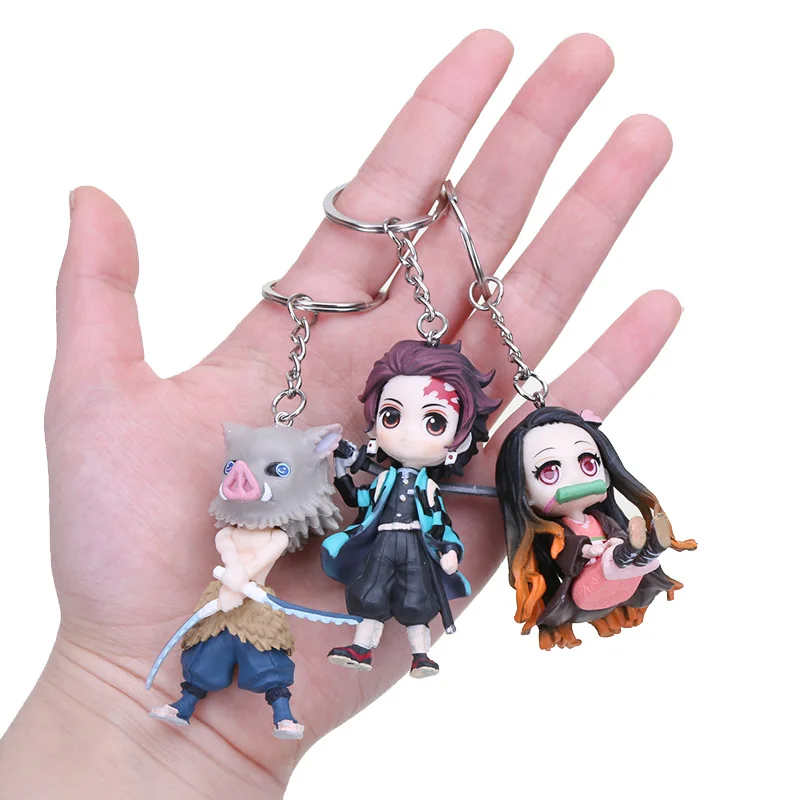 3 шт./лот Demon Slayer Kimetsu no Yaiba Q posket Kamado Tanjirou Nezuko Zenitsu Giyuu Inosuke PVC брелок для косплея| |