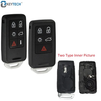 

OkeyTech 5/6 Buttons Smart Remote Car Key Shell for Volvo S60 V60 S70 V70 XC60 XC70 2007 2008 2009 2017 with Small Blade
