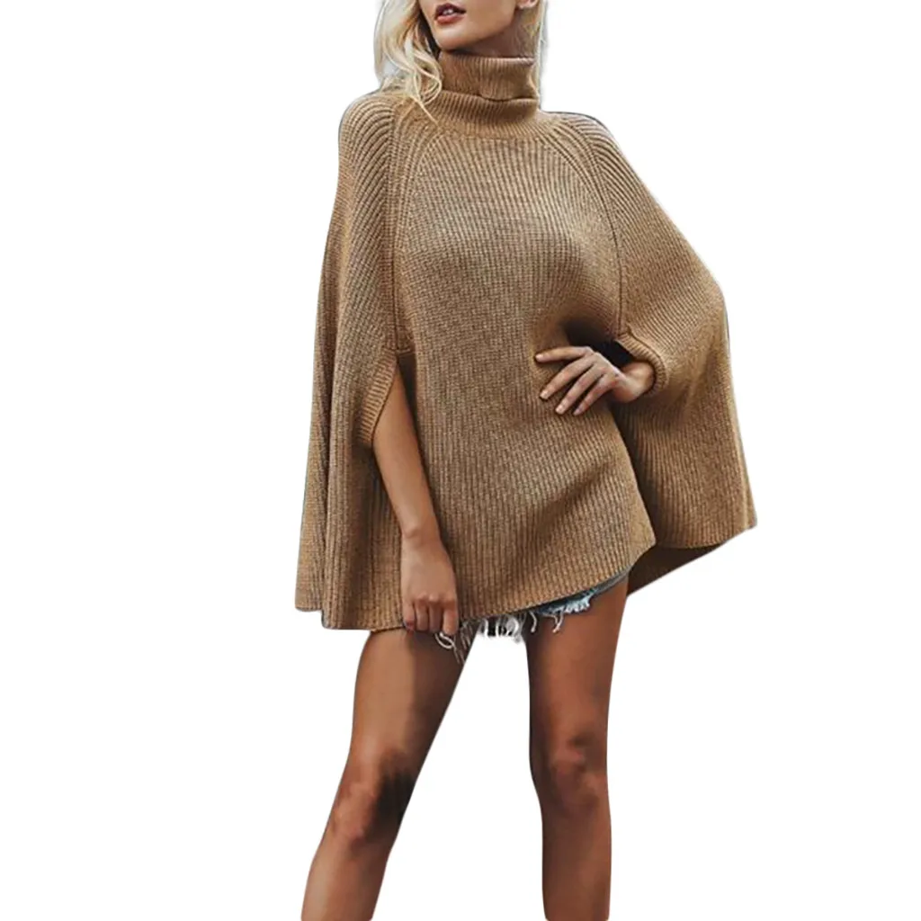 

Winter Ladies Office Knitted Turtleneck Sweater Casual Women Pullover Camel 2019 Autumn Female Loose Black Winter Jumper #YL10