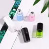 30pcs Black/White/Blue/Green/Pink 1/2/3ml Thick Glass Roll On Essential Oil Parfum Bottles Roller Ball Travel Use Necessaries 1