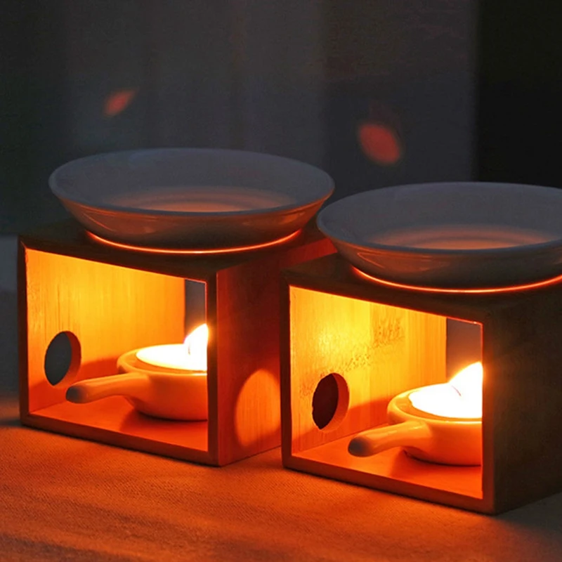 JEYL свечи для ароматерапии печь бамбуковая ароматическая горелка Спящая домашняя романтическая масляная Свеча держатель лампа для спальни красивый аромат