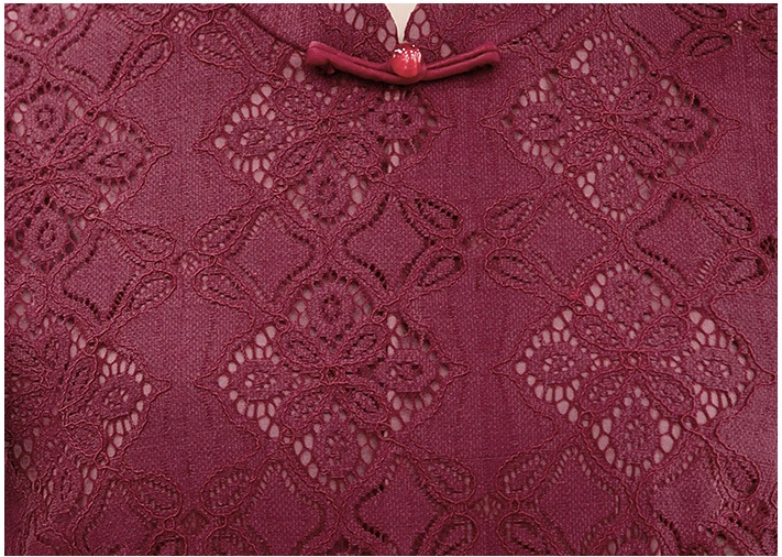 Бордовое длинное платье чонсам, M-4XL, модное китайское кружевное платье с цветочным рисунком, женское вечернее Ципао, тонкое платье для вечеринок, весеннее женское платье