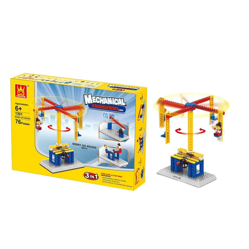 Assembled Blocks Set Teaching Machinery Group Building Blocks Children's Educational Toys Abs Plastic 7-14 Years Old