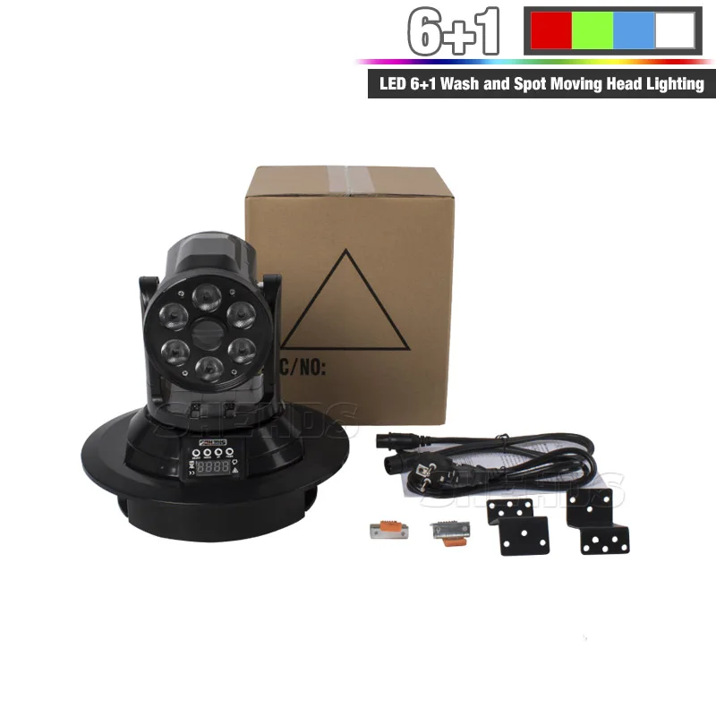 Wash Spot Lighting 6x12W моющаяся Поворотная лампа 70W Gobo; поворачивающаяся головка Spot Wash 13/17 CHs DJ Dicco для свадебной вечеринки клуба сцены SHEHDS Рождество - Цвет: Wash Spot Lighting