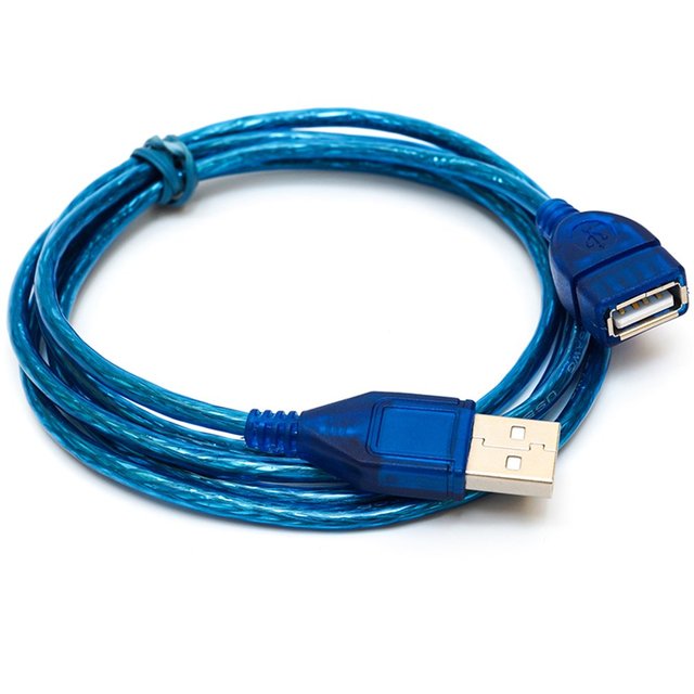 Anti-interference USB 2.0 Extension Cable USB 2.0 Male to USB2.0 Female Extension Data Sync Cord Cable Blue Standard