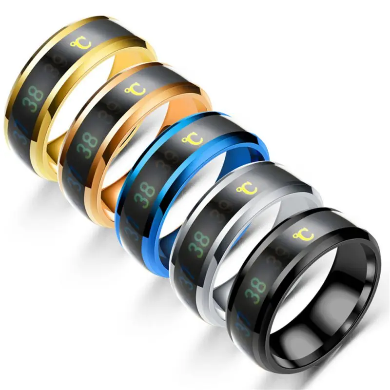 

Multifunctional Waterproof Temperature Sense Intelligent Smart Ring Finger Wear Changing Color Temperature Titanium Steel Rings