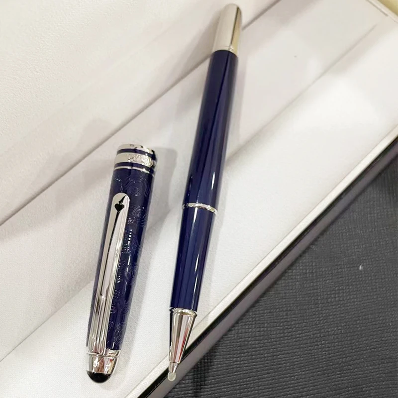 The latest poker flower blue resin ballpoint pen korean stationery mb